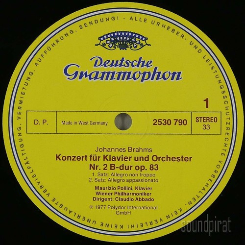 POLLINI ABBADO BRAHMS PIANO CONCERTO NO.2 DGG ED.1 STEREO 2530790 NM - Picture 3 of 3