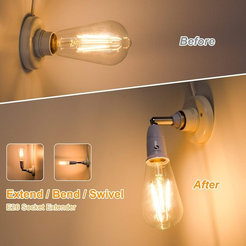 Multi-Purpose E27 Bulb Adapter Extender - 360° Flexibility for Home Lighting - Picture 10 of 10