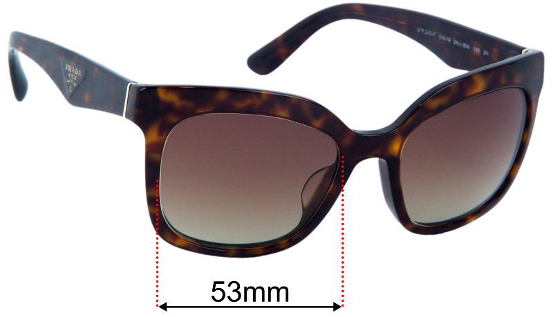 SFx Replacement Sunglass Lenses fits Prada SPR24Q-F 53mm Wide