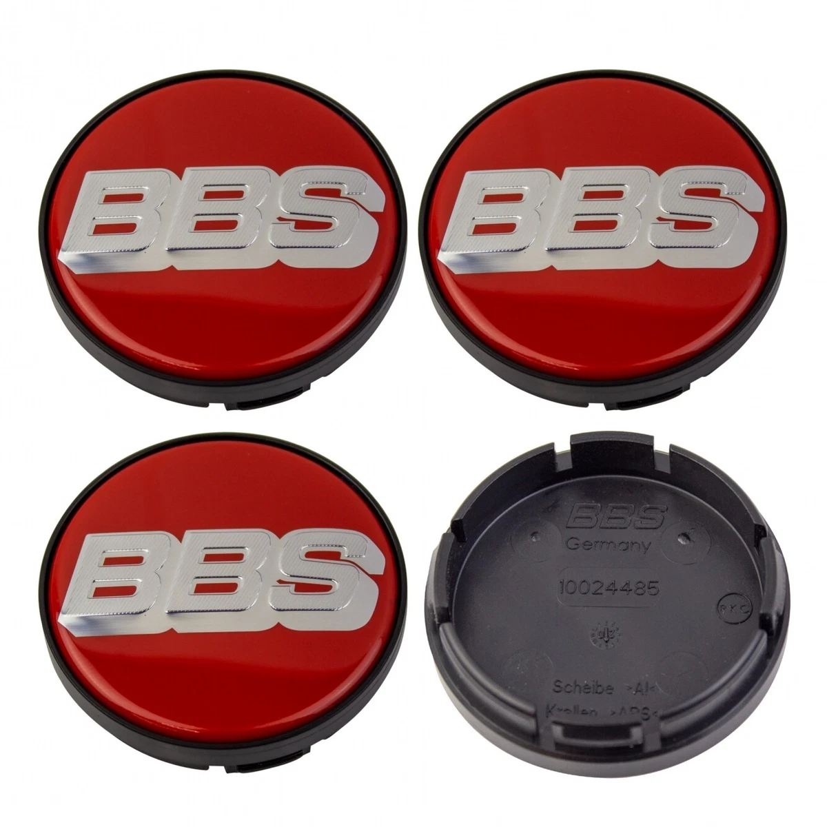 4x BBS Nabendeckel Emblem Felgendeckel 56mm Rot Nürburgring 