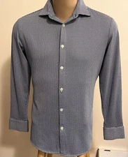 Mizzen + Main Spinnaker Mens S Trim Fit Blue Checkered Performance Stretch Shirt