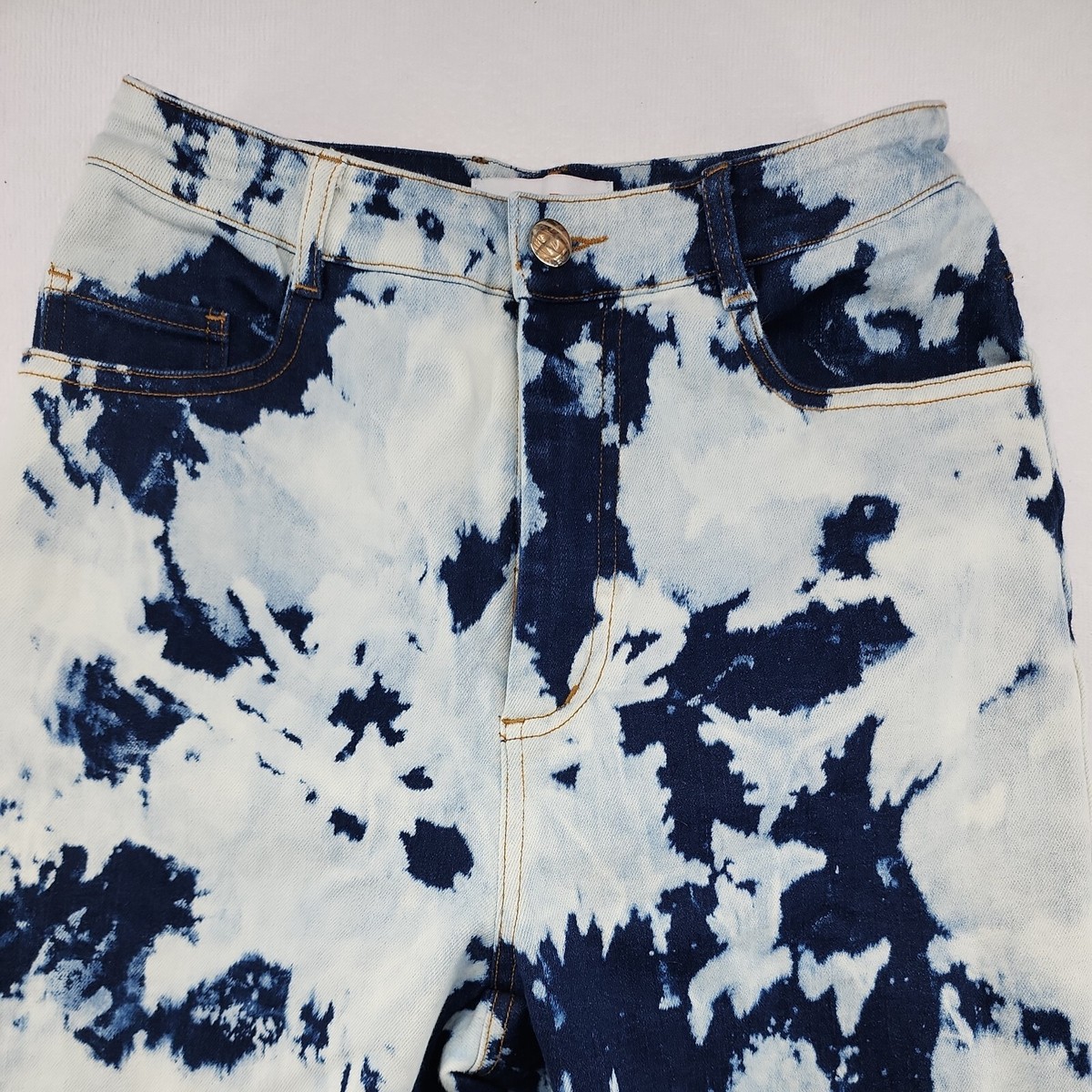 GSUWOO SO REAL High Bleached Denim Stack Jean Pants Size S High Rise Bell  Bottom | eBay
