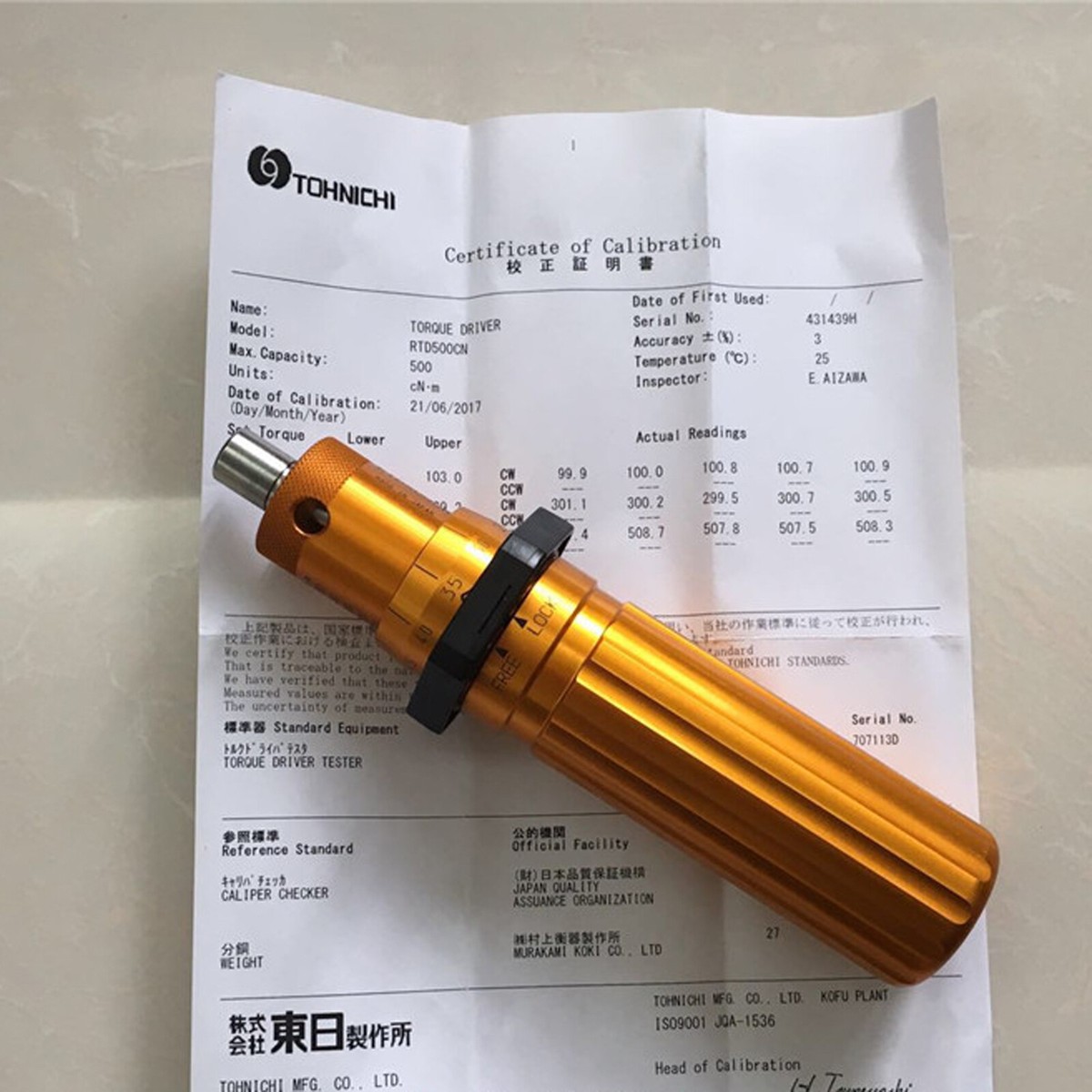 New TOHNICHI Torque Screwdriver RTD500CN 100-500cN.m 1 year