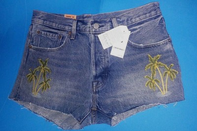 Pantalones Cortos De Jean De Mujer Levi S Clasico 501 Boton Fly