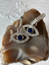 Evil Eye Earrings - 925 Sterling Silver with Zircons