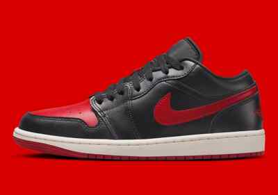 Nike Air Jordan 1 Low Bred Sail Gym Red White Sneakers