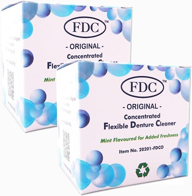 Fd Cleaner Flexible Denture Cleaner FDC ~ 2 Box of Sachets 6 Months Supply Dental ...