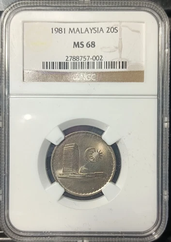 MALAYSIA 1981 20CENTS NGC MS68.