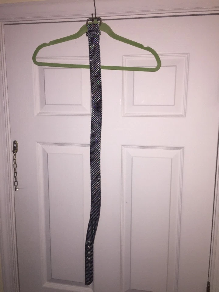 RELIC RLJ Cinturón con Cremallera Tachonado Estrás Cristal Brillo Cinturón para Mujer Talla M 40" L Foto 4 de 4