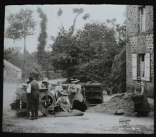 A ROAD SCENE IN NORMANDY FRANCE DATED 1912 PHOTO Magic Lantern Slide