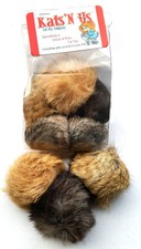  Jumbo Rabbit Fur Pom Pom Ball Cat Toy 10 Pak...