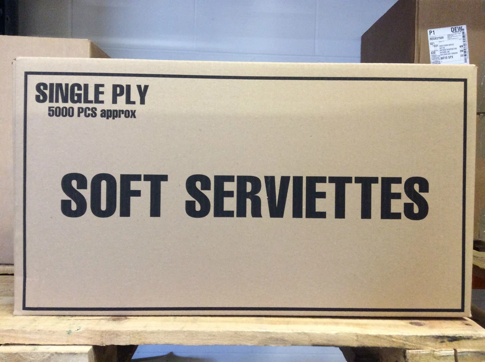 WARD HYGIENE SERVICES LTD. 5,000 x 1PLY Napkins Soft Serviettes White 5000 Catering Sandwich Shop Cafe