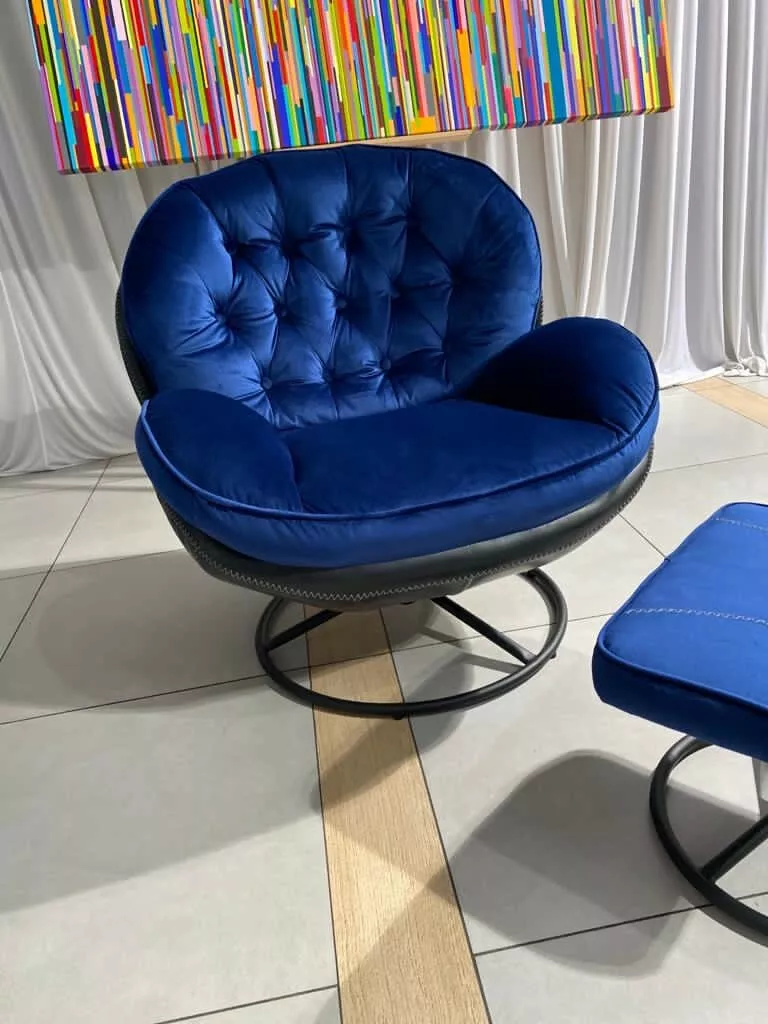 NEW Swivel Armchair Cuddle Chair with footstool VELVET