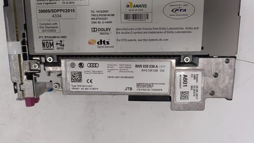 AUDI A5 (B9) MULTIMEDIA MIB 2 MAIN UNIT HIGH SD SIM CD CHANGER 8W5035039A #2717 - Picture 5 of 5