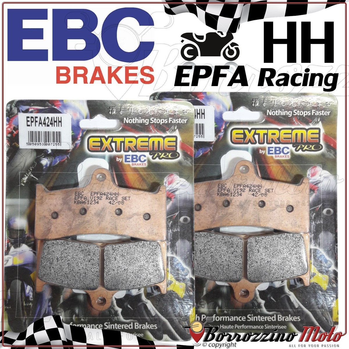 Reバース エンタープライズ PP Brake Pads Anterior EBC Racing EPFA424HH Kawasaki ZX7RR Ninja 750