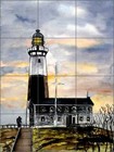 Lighthouse Tile Backsplash Ceramic Mural McCrea Montauk Point Art DMA056