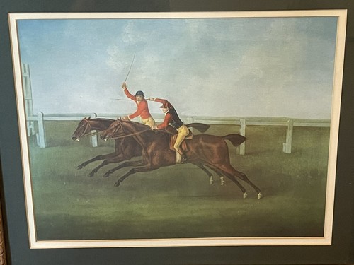 🔥 2 Vintage gerahmte Pferdedrucke - Ole Larsen "Ein neuer Freund" plus unbekannter Druck - Bild 9 von 10