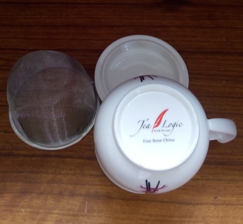 Teetasse Fine Bone China mit Sieb und Deckel - Bild 2 von 6