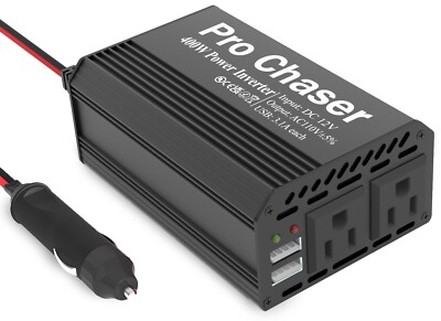 400W Power Inverters for Vehicles DC 12v to 110v AC Car Converter w/ USB-C