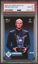 ERLING HAALAND * PSA 10 * PLAYER OF YEAR TROPHY * 2023-24 TOPPS NOW UCL #4 QTY
