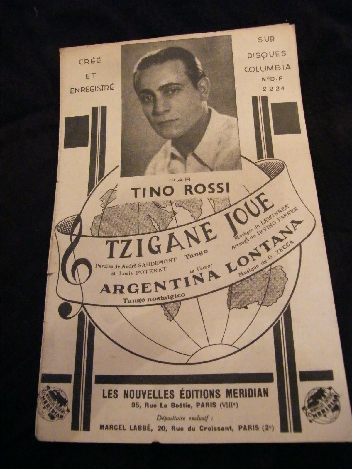 Gypsy Partition Plays Tino Rossi Sheet Music