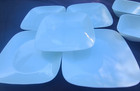 CORELLE LOT of 5 Dinner Plates (10 1/2") + 4 Cereal Bowls (6 3/8") WHITE SQUARE — photo 4