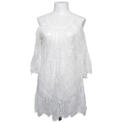 Anself, Strandkleid, Größe: S, Weiß, Blumen, Spitze, Damen #fUa