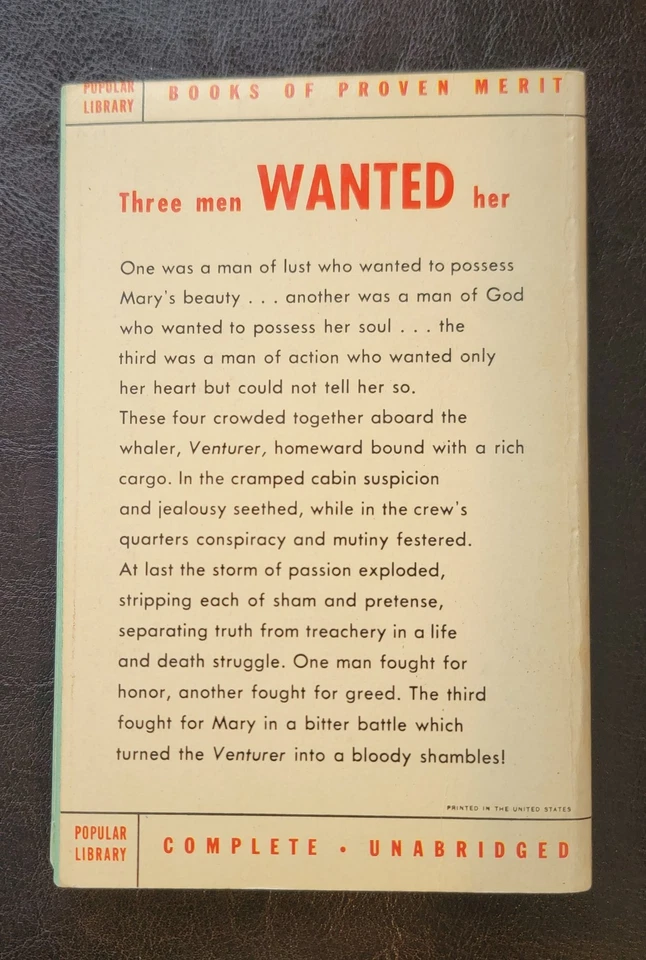 The Strumpet Sea Ben Ames Williams Popular Library 371  1951 GGA cover art NICE - Image 2 of 4