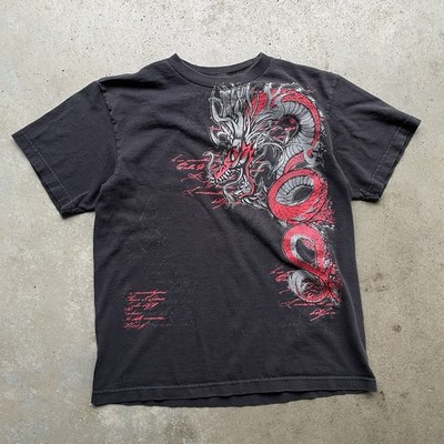 Vtg y2k Helix Dragon Tattoo Art T-Shirt Youth Size XL Regular