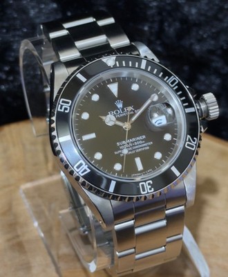 1991 Rolex Submariner Date 16610 40mm Black Dial complete set tritium
