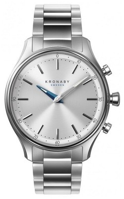 Kronaby SEKEL Hybrid Smartwatch (38mm) Silver Dial / 3-Link Stainless S0556/1