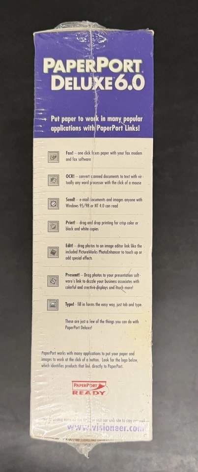 Vintage 1990 NOS PaperPort Deluxe by Visioneer Inc Windows 95 NT Factory Sealed - Image 2 of 4