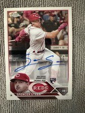 2023 Topps Chrome - Rookie Autographs Spencer Steer #RA-SS (AU, RC)