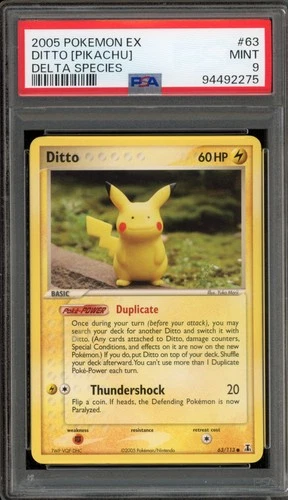 Pokemon Ditto [Pikachu] EX Delta Species #63 PSA 9 Mint