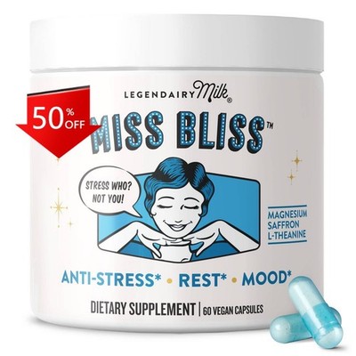 Legendairy Milk Miss Bliss Anti Stress Support Dietary Supplement Capsules- 60ct