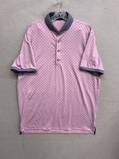 Greyson Golf Icon Wolf Print Short Sleeve Polo Shirt Mauve Mist Size Large