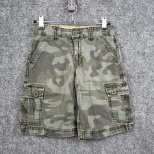 Levis Cargo Shorts Boys 8 Youth Green Camouflage Twill Cotton Utility Military