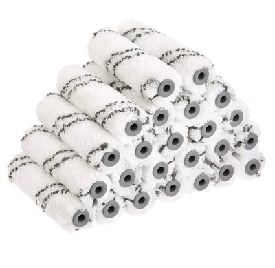 Amazon Basics Microfiber Paint Roller Covers, for Smooth 24 Pack, White 