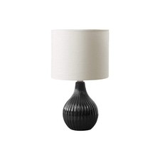 17''H, Table Lamp, Black Ceramic, Ivory / Cream Shade, Contemporary, Modern - Mo