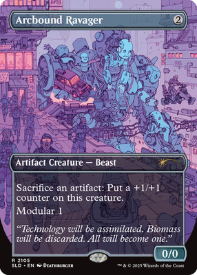Arcbound Ravager R Borderless Regular #2105 | SLD Secret Lair x Deathburger