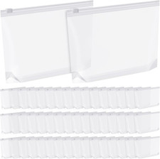 100 Pack Small Clear Cosmetic Bags Waterproof Zipper Pouches 5.12 x 8.11 Inch fo