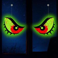 Glowing Halloween Spooky Devil Eyes Window Hanging Indoor Outdoor Prop Decor