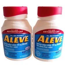 2 Pack ALEVE Naproxen Sodium 220mg Easy Open Arthritis Cap 90 Count