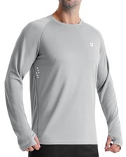 Mens UPF 50 Long Sleeve Swim Rash Guard, UV Sun Protection SPF Shirts for Ou...