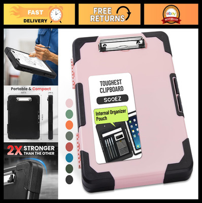 Heavy Duty Clipboard with Storage & Pen Pouch, A4/Letter Size, Shockproof Case