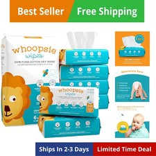 The 100 Pure Cotton Dry Baby Wipes   Ultra Soft, Unscented, Chemical-Free W...