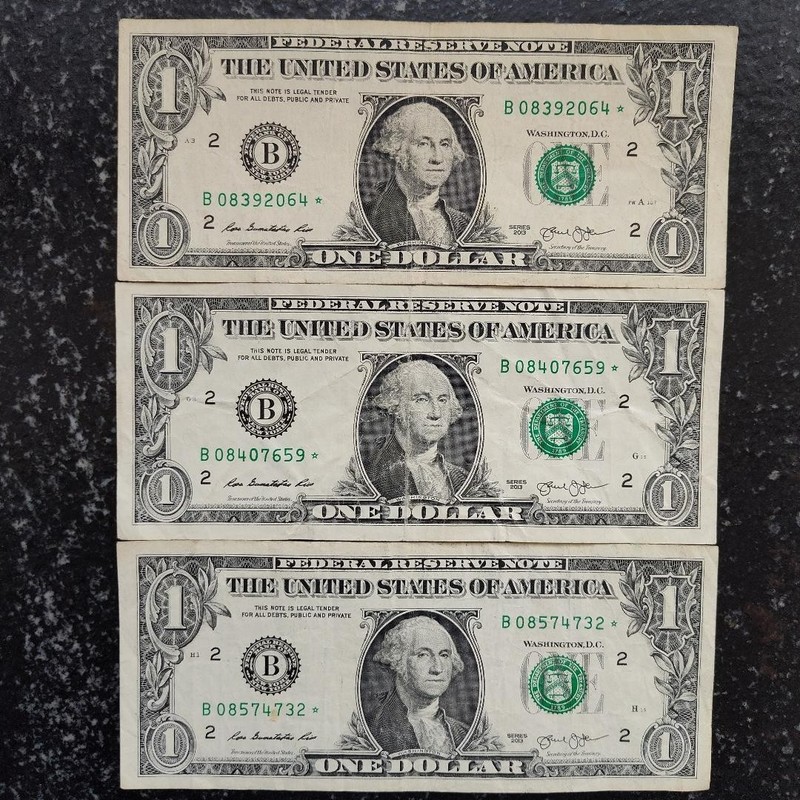 DC & FW Duplicate Serial STAR ☆ Notes (Lot of 3) One Dollar $1 Bills Errors 2013
