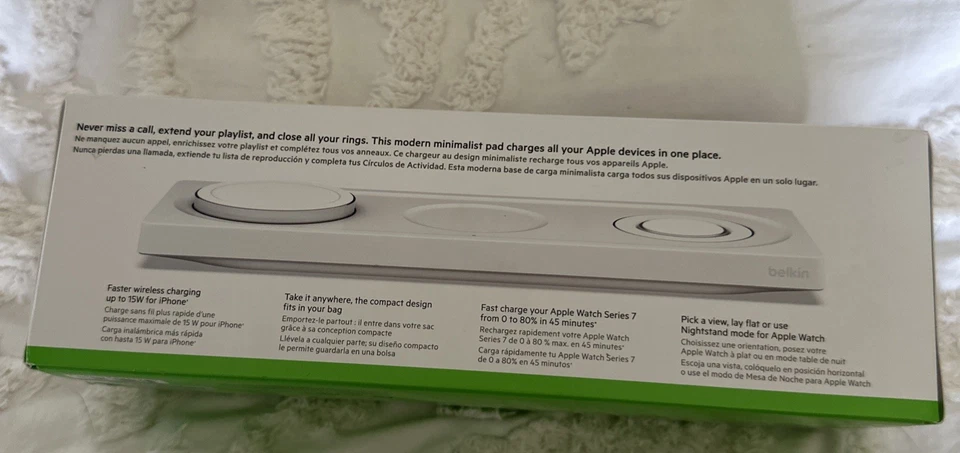 Almohadilla de carga inalámbrica Belkin Boost Charge Pro 3 en 1 con MagSafe Foto 3 de 4