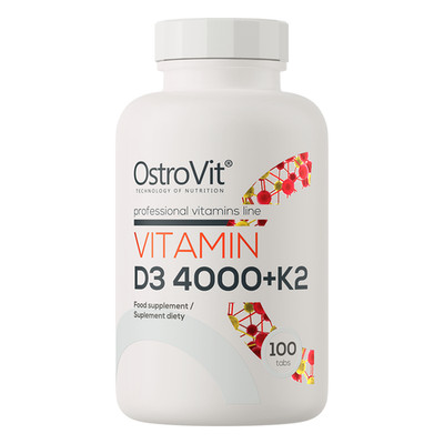 OstroVit Vitamin D3 4000 + K2 MK7 100 Tablets Strong Bones Teeth Muscle Immunity
