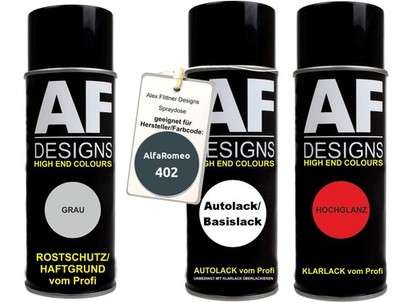 Spraydose Set für AlfaRomeo 402 Blu Chiaro Metallic Autolack Klarlack Grundierun